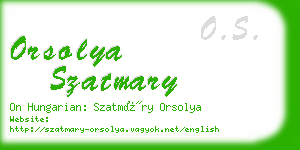 orsolya szatmary business card